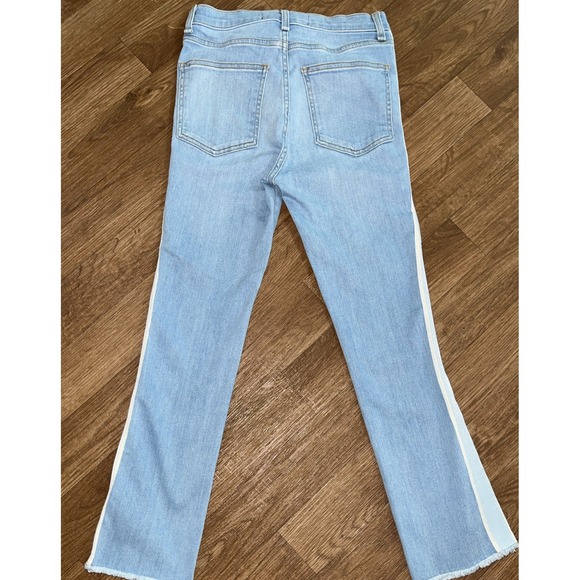 Veronica Beard Jeans 25 Carly Kick Flare Blue High Rise Tuxedo Racer Stripe USA - Picture 5 of 10